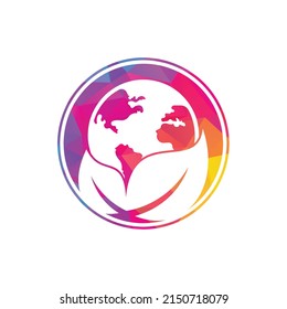 Globe leaf logo icon vector. Earth and leaf logo combination. Planet and eco symbol or icon