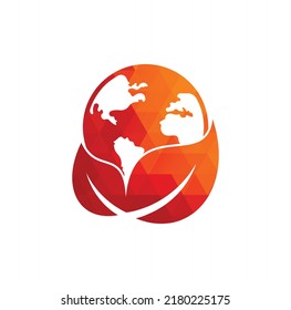 Globe Leaf Logo Icon Vector Earth Stock Vector (Royalty Free ...