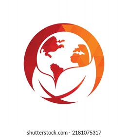Globe leaf logo icon vector. Earth and leaf logo combination. Planet and eco symbol or icon	