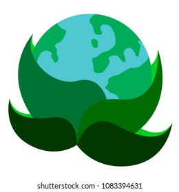 Globe in a leaves