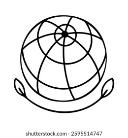 Globe with leaves signifying environmental protection