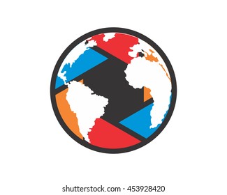 globe lens camera photo photography photographer photographic image vector icon