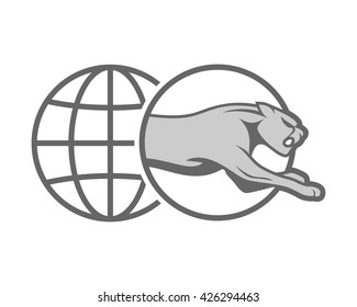 globe leopard cheetah tiger jaguar beast animal image vector 