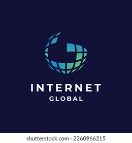 globe with letter g for internet and web logo