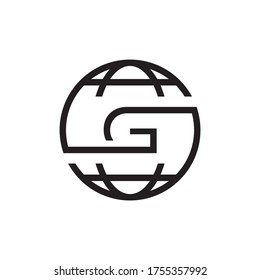 globe letter G logo design concept