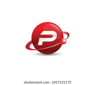 Globe with letter P or planet logo icon design illustration