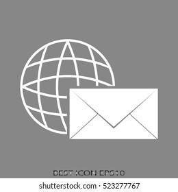 globe, letter, vector icon, eps10