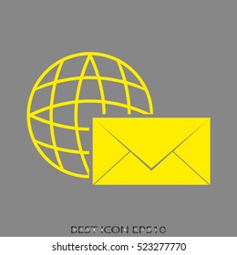globe, letter, vector icon, eps10