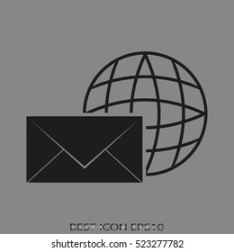 globe, letter, vector icon, eps10