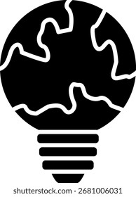 Globe Light Bulb Icon for Environmental Ideas