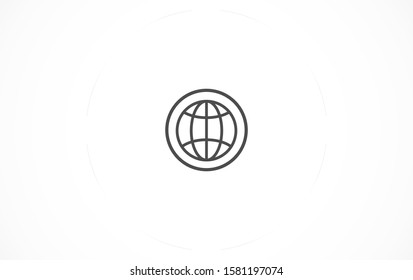 Globe line and arrow "Go to web" - website icon. line  Globe icon and arrow that clicks on it.  line Black pictogram isolated on white line  background.