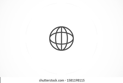 Globe line and arrow "Go to web" - website icon. line  Globe icon and arrow that clicks on it.  line Black pictogram isolated on white line  background.