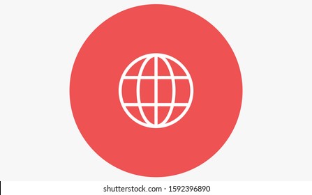 Globe line and arrow "Go to web" - website icon. line  Globe icon and arrow that clicks on it.  line Black pictogram isolated on white line  background.