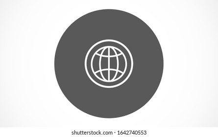 Globe line and arrow "Go to web" - website icon. line Globe icon and arrow that clicks on it. line Black pictogram isolated on white line background.
