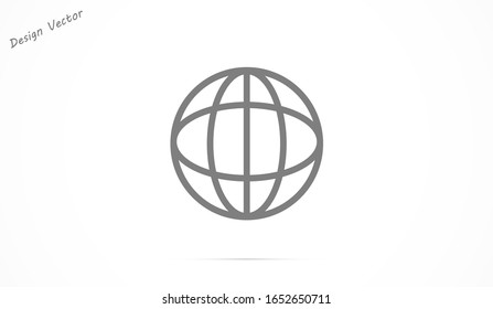 Línea de globo y flecha "Ir a la web" - icono del sitio web. línea Globe icono y flecha que hace clic en él. línea Pictograma negro aislado sobre fondo de línea blanca.