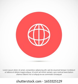 Globe line and arrow "Go to web" - website icon. line Globe icon and arrow that clicks on it. line Black pictogram isolated on white line background.