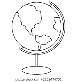 Globe line art illustration. Vector illustration with education theme. Back to school.