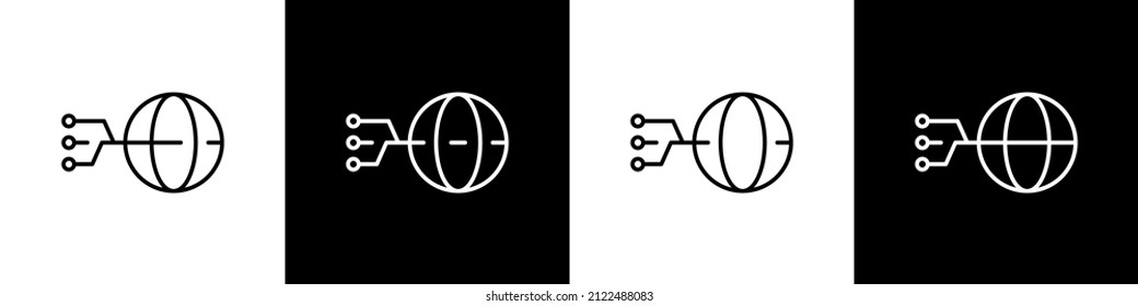 Globe line art for various needs. combined with circle lines and points.