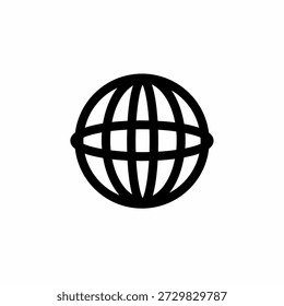 Globe line black vector icon, simple earth symbol for internet, travel, global business, UI, web design, and international communication