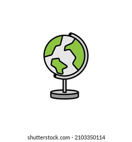 Symbol mit der Globallinie. Zeichen und Symbole können für Web, Logo, mobile App, UI, UX auf weißem Hintergrund verwendet werden