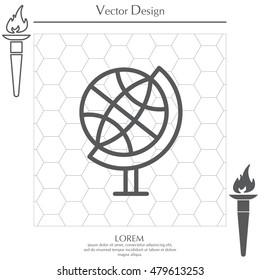 The globe line icon