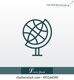 The globe line icon
