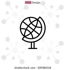 The globe line icon