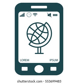 The globe line icon