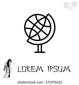 The globe line icon