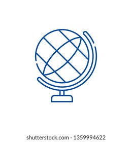 Globe line icon concept. Globe flat  vector symbol, sign, outline illustration.