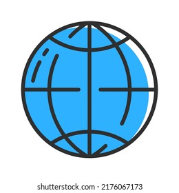 Globe line icon. Earth outline logo. Vector illustration concept.