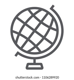Globe line icon, earth and world, geography sign vector graphics, a linear pattern on a white background, eps 10.