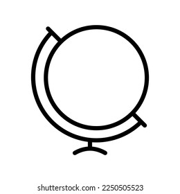 Globe line icon. Geography, lesson, traveler, hike, tourist, tourism, vacation, round the world, ticket, plane, turnover. Travel concept. Vector black line icon on a white background