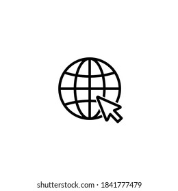 Icono de línea de globo, Ir al vector de símbolo de icono web. vector de icono web