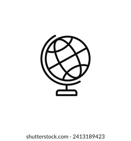 Icono de línea de globo aislado en fondo blanco