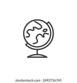 Icono de línea de globo. signo de estilo lineal para concepto móvil y Diseño web. Icono de Vector de contorno de pie. Símbolo geográfico, ilustración del logotipo. Vector gráfico