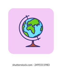 Globe line icon. Navigational equipment, visual aid, geography. Navigation concept. Vector illustration can be used for topics like travel, tourism, education