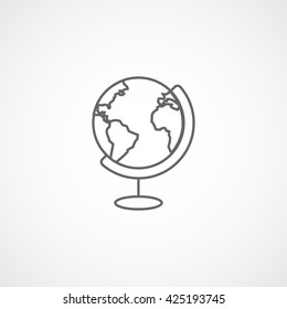 Globe Line Icon On White Background