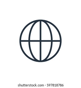 globe line icon on white background