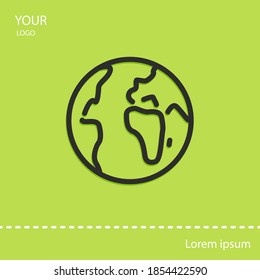 globe line icon, outline vector illustration.