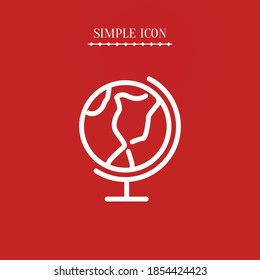 globe line icon, outline vector illustration.