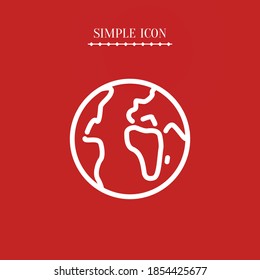 globe line icon, outline vector illustration.