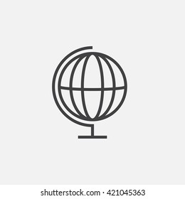 globe line icon, outline vector logo illustration, linear pictogram isolated on white