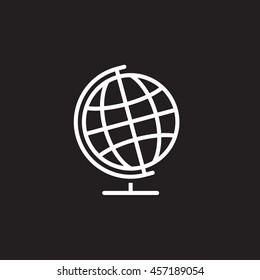globe line icon, outline vector logo, linear pictogram isolated on black, pixel perfect illustration