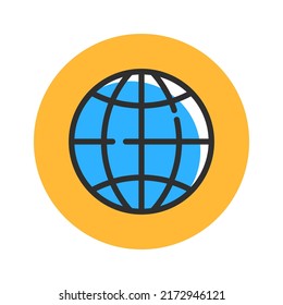 Globe line icon. Planet icon. Outline vector illustration