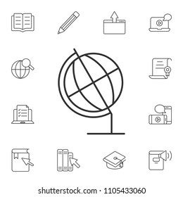 Globe line icon. Simple element illustration. Globe line symbol design from Internet learning collection set. Can be used for web and mobile on white background