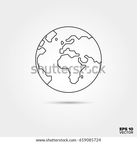 GLobe Line Icon Vector