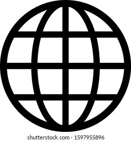 globe line icon vector design template and illustration expanded stroke