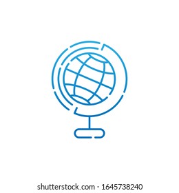 Globe line icon vector design illustration. Globe vector illustration for website, mobile, graphic elements, logo, app, UI. Globe linear icon isolated on white background.