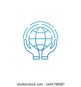 Globe line icon vector design illustration. Globe vector illustration for website, mobile, graphic elements, logo, app, UI. Globe linear icon isolated on white background.